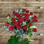 Ramo fúnebre de rosas rojas